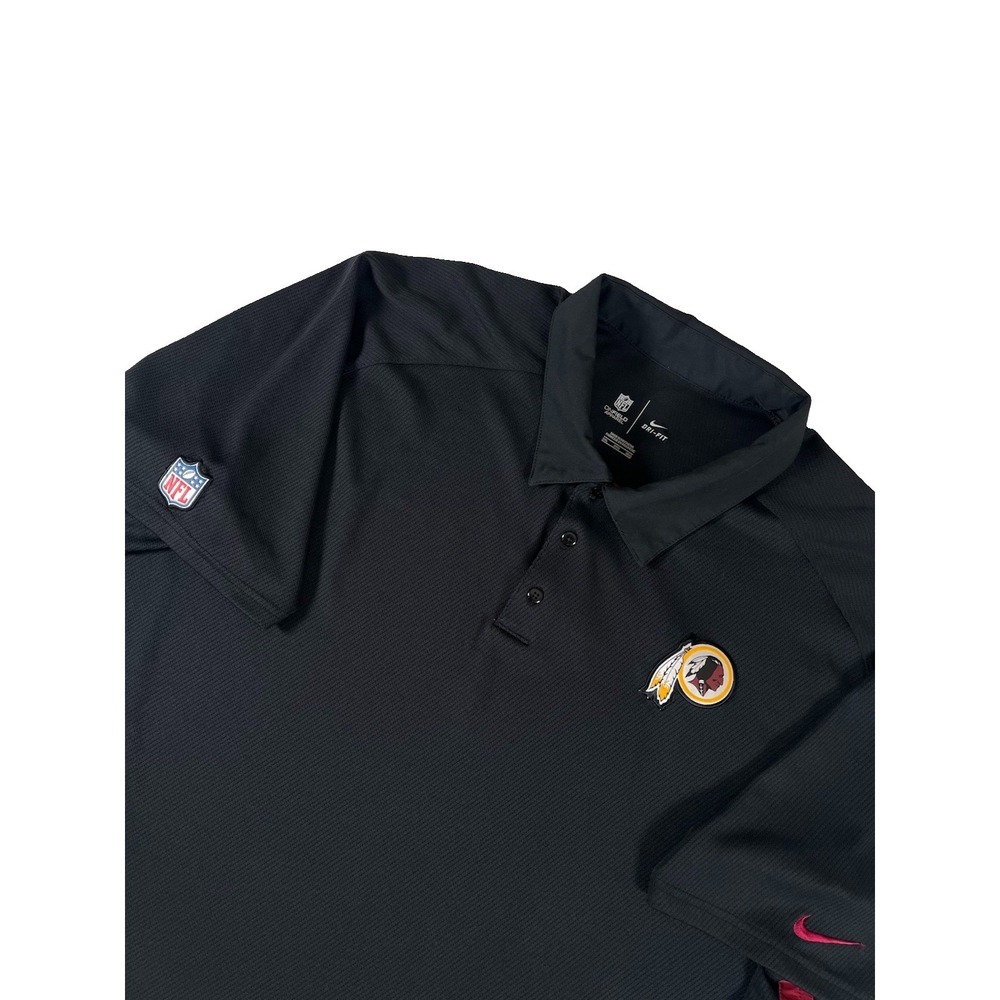 Nike Dri-Fit On Field Apparel Washington Redskins NFL Black Polo Shirt Men's 3XL